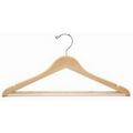 Oversized Flat Wooden Suit Hanger w/Bar